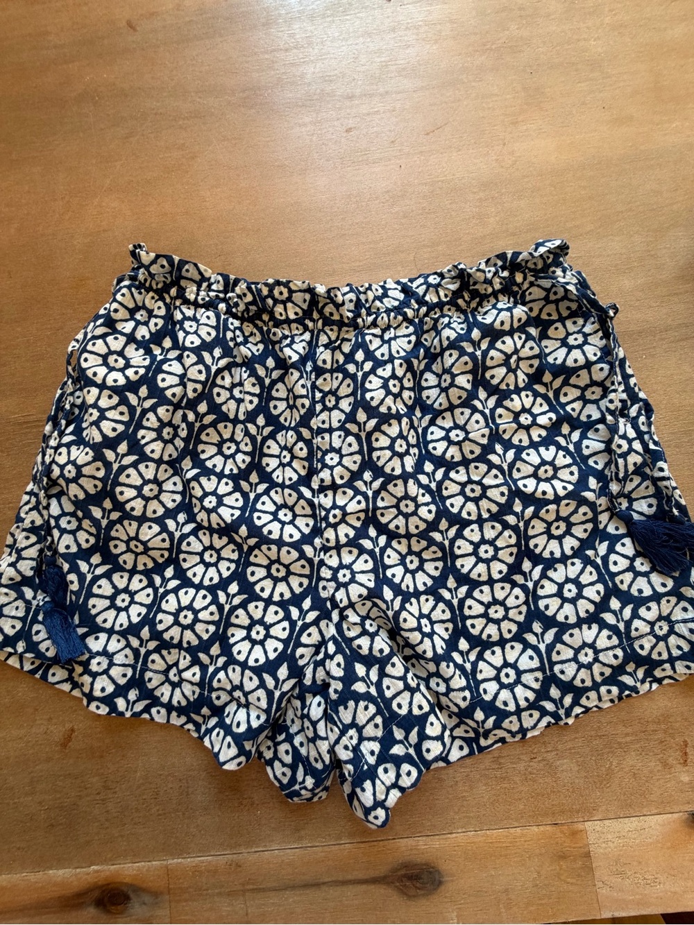 Roller Rabbit Navy and White Printed High-Waist Shorts